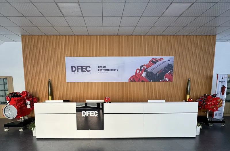 Reception with a Cummins engine on display